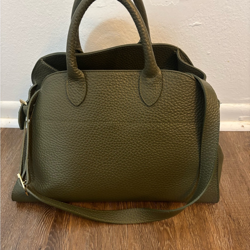 Elegant Olive Green Leather Satchel